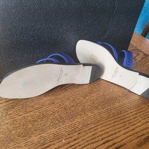 Manolo Blahnik Blue Slides